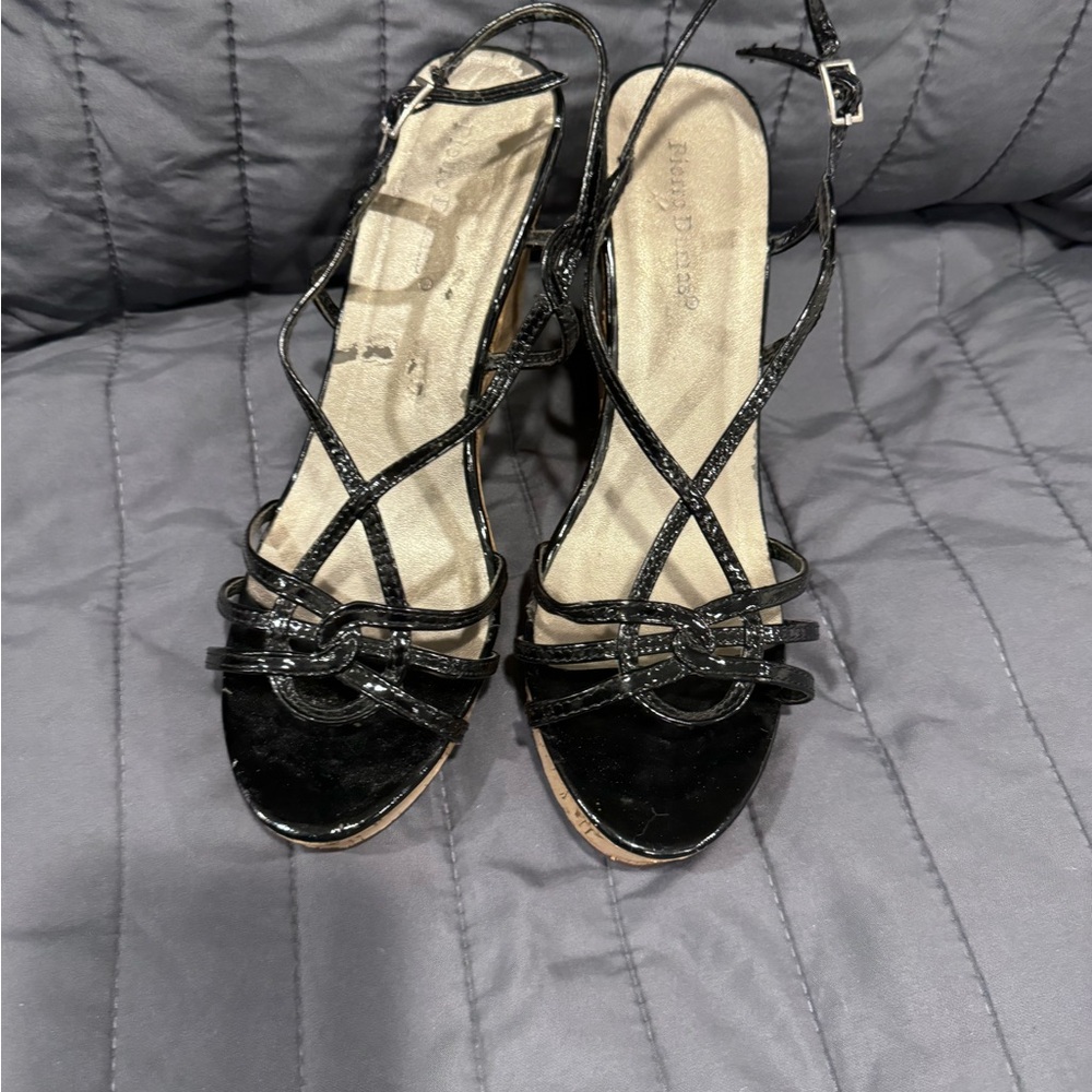 Black Patton, Leather, Cork Wedges